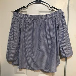 Lumiere striped off the shoulder top size medium